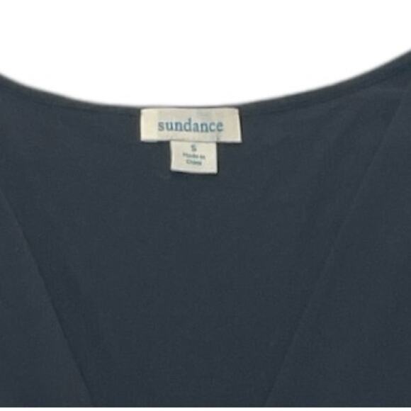 Sundance Unmistakable Beauty Mock Wrap Dress Modal Knit Black LBD Women’s Small - Picture 4 of 8